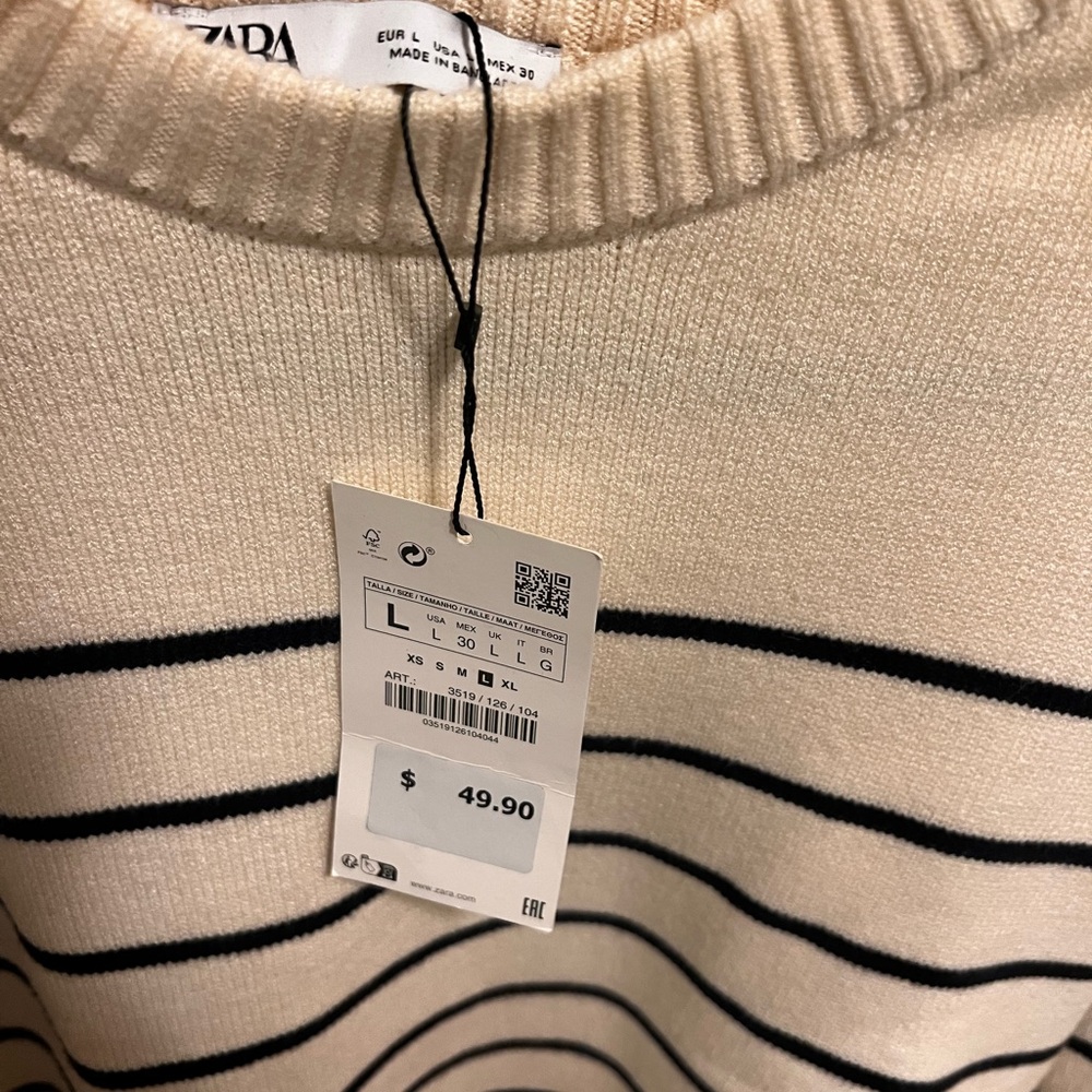 Zara knitted striped sweater
